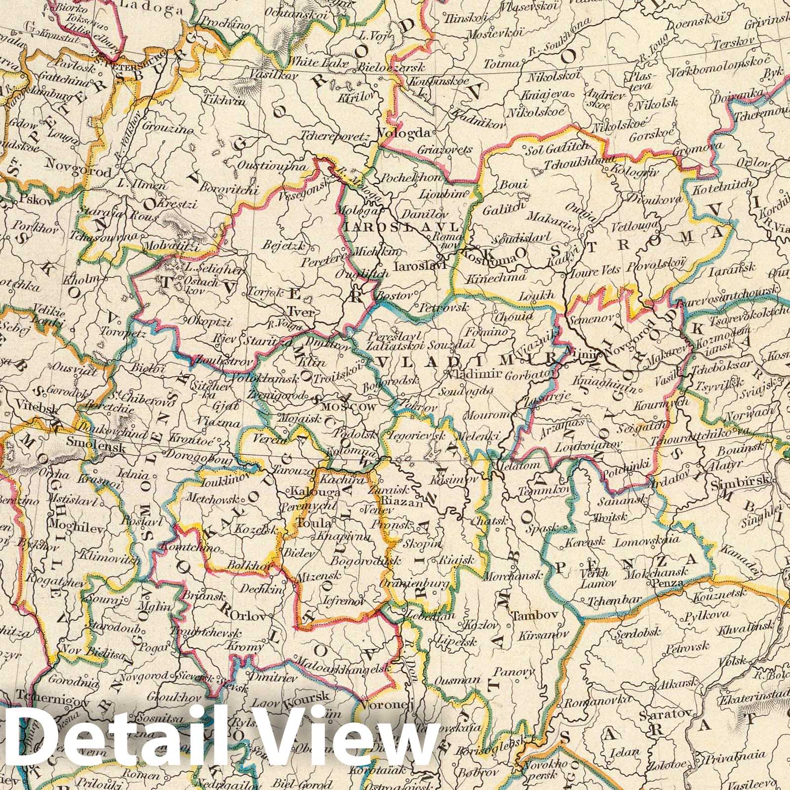 1840 Hand-Colored Engraved Map of Eastern Europe - Historical Map Print