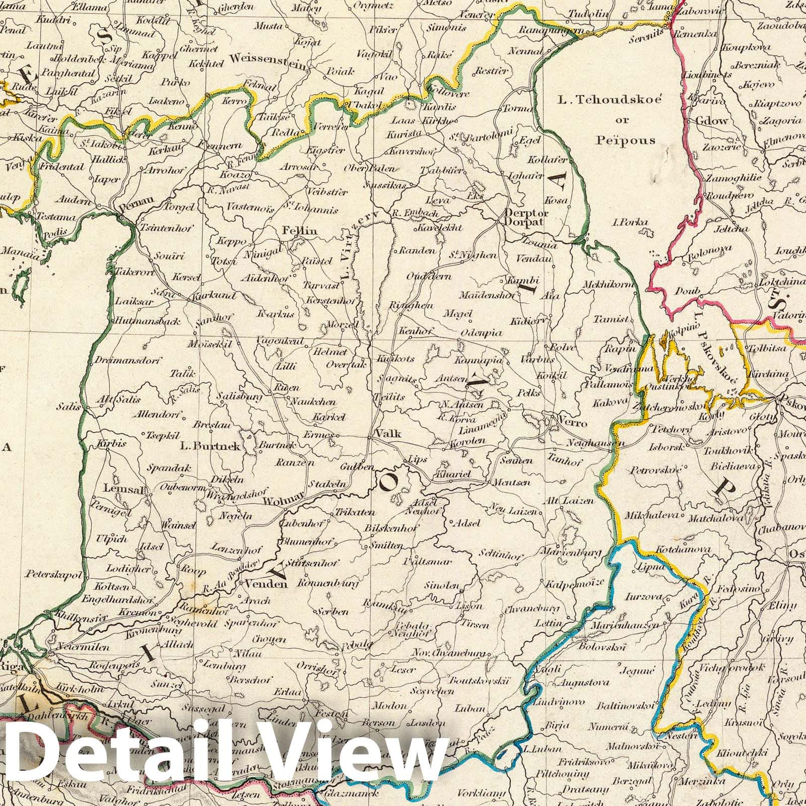 Historic Map : Estonia; Russia, Baltic States 1834 Russia Part LII. , Vintage Wall Art