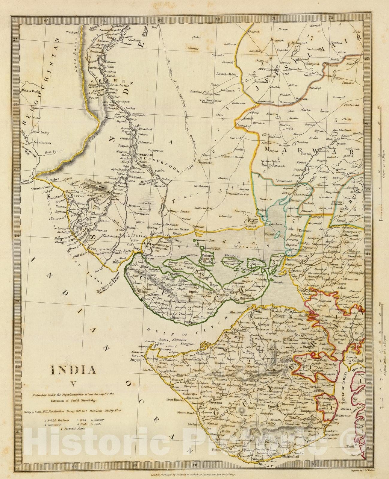 Historic Map : India; Pakistan, 1833 India V. , Vintage Wall Art