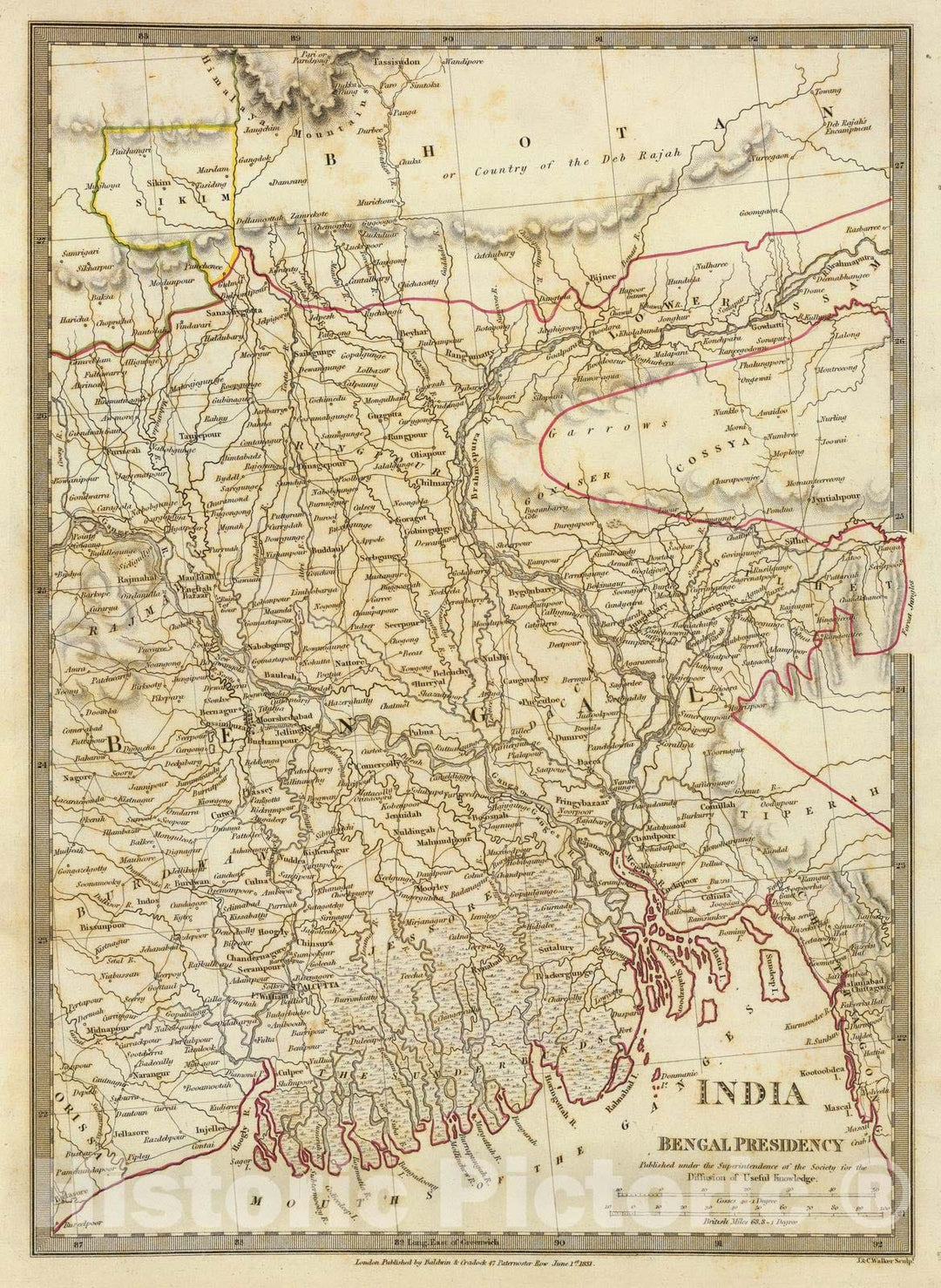 Historic Map : 1831 India VIII. Bengal Presidency. - Vintage Wall Art