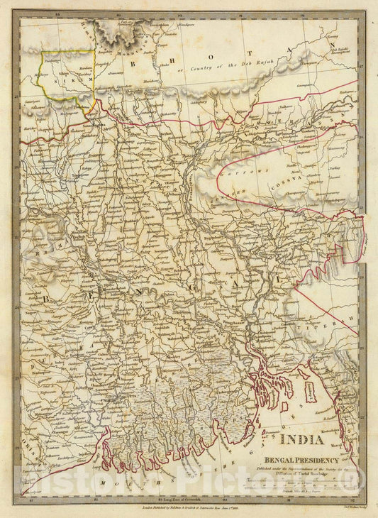Historic Map : 1831 India VIII. Bengal Presidency. - Vintage Wall Art