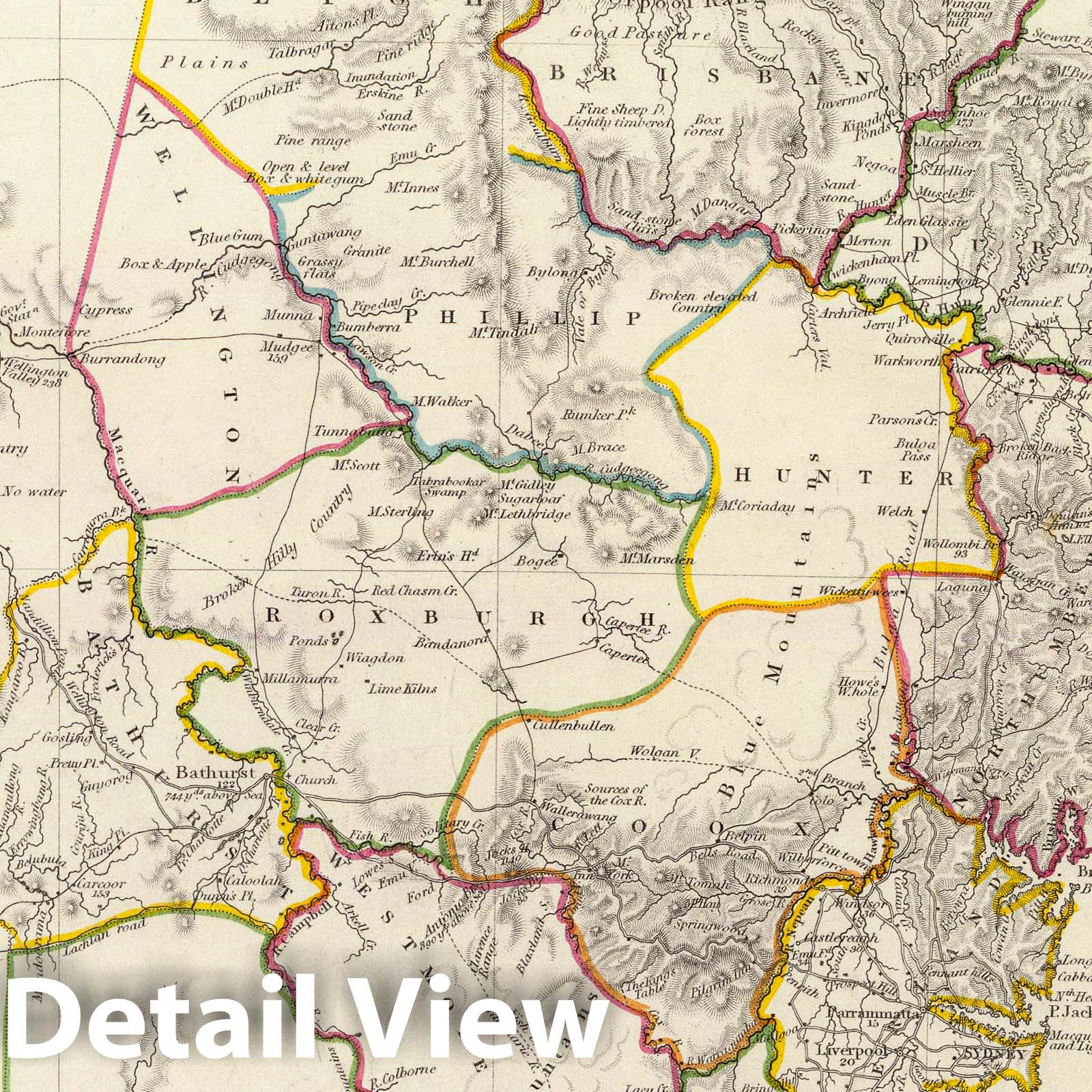 New South Wales with Sydney - Historical Map Print, 1833