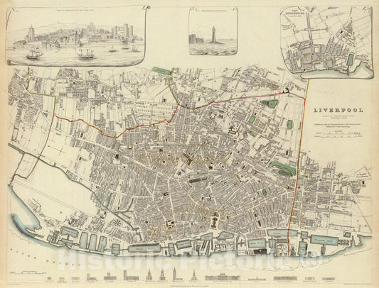 Historic Map : 1836 Liverpool : Vintage Wall Art