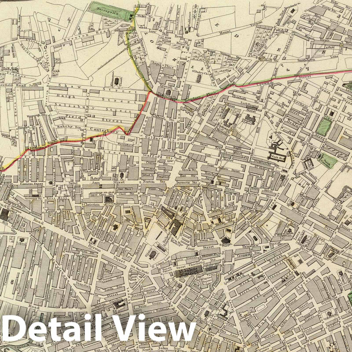 Liverpool, England - Geologic Map, 1836 - Historical Map Print