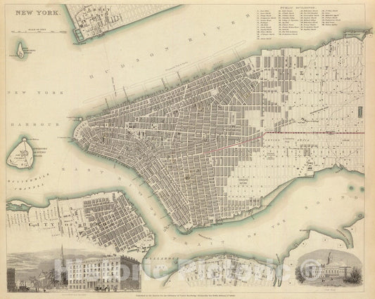 Historic Map : 1840 New York : Vintage Wall Art