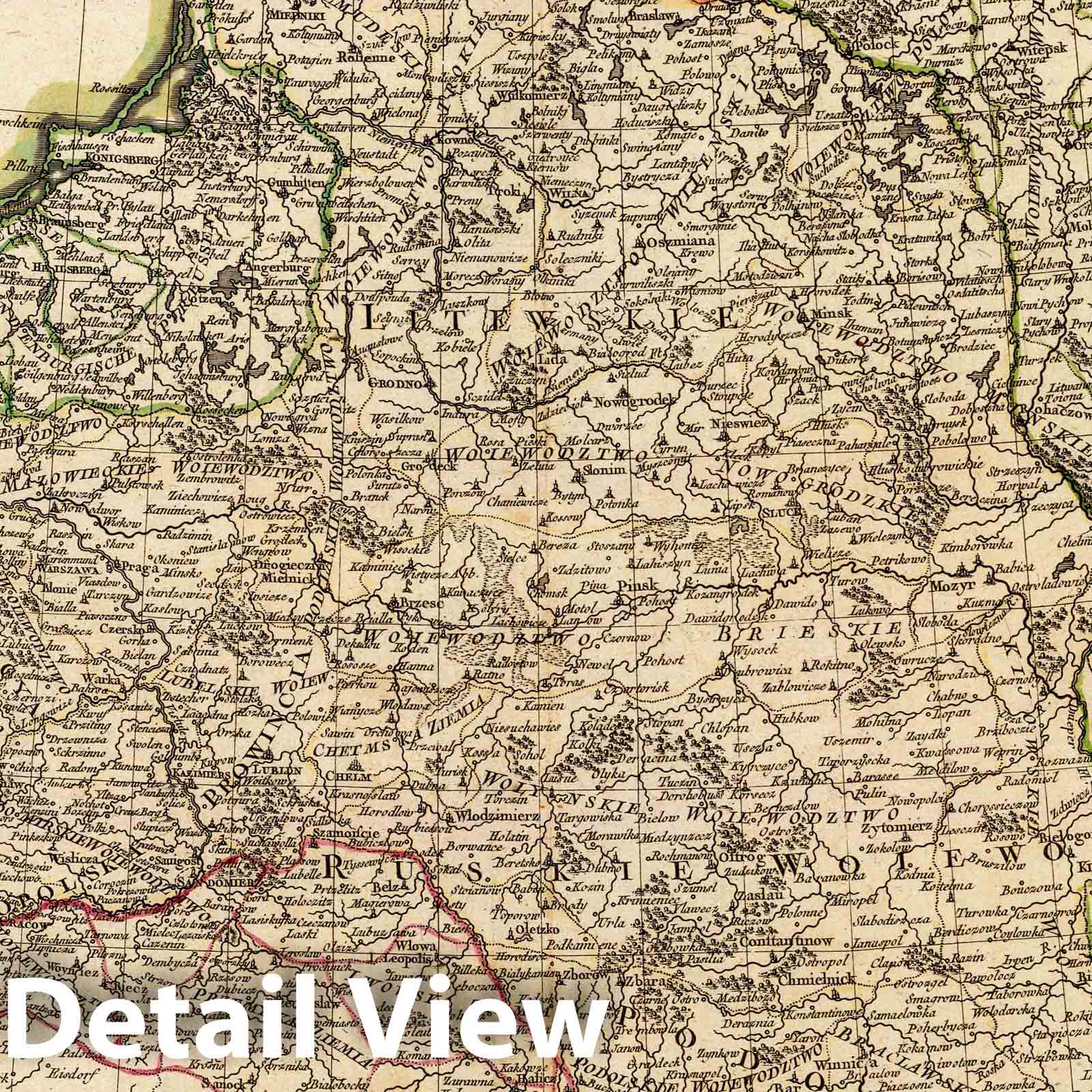 Poland and Dependent States - Boundary Map, 1780 - Historical Map Print