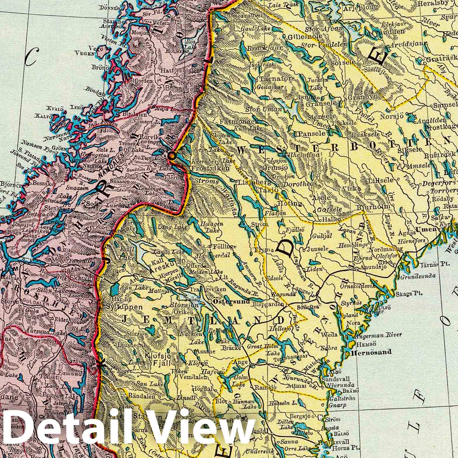 Sweden and Norway, 1897 - Historical Map Print