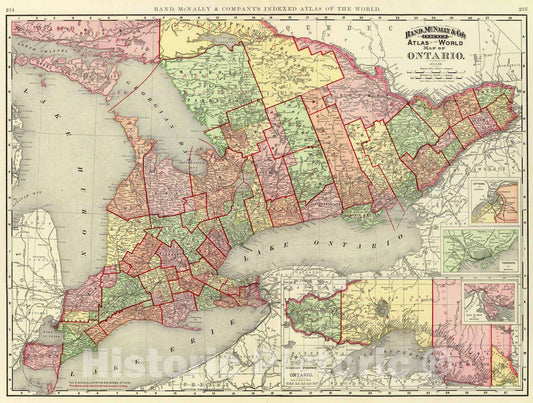 Historic Map : 1897 Ontario. - Vintage Wall Art