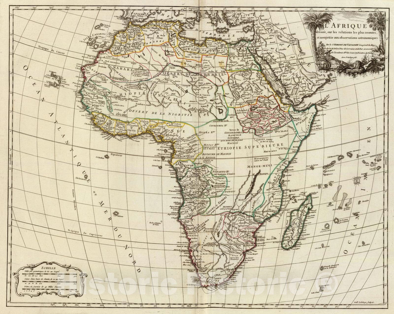 Historic Map : 1756 L'Afrique. - Vintage Wall Art