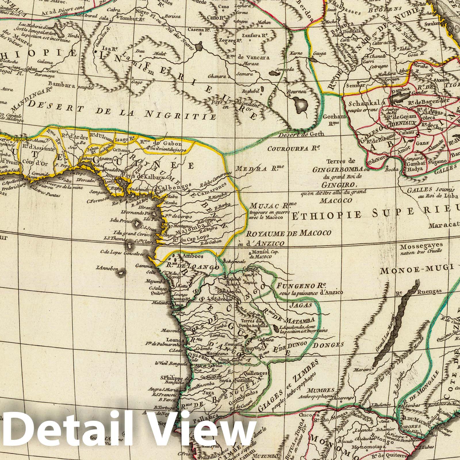 Africa - Postal Map, 1756 - Historical Map Reproduction