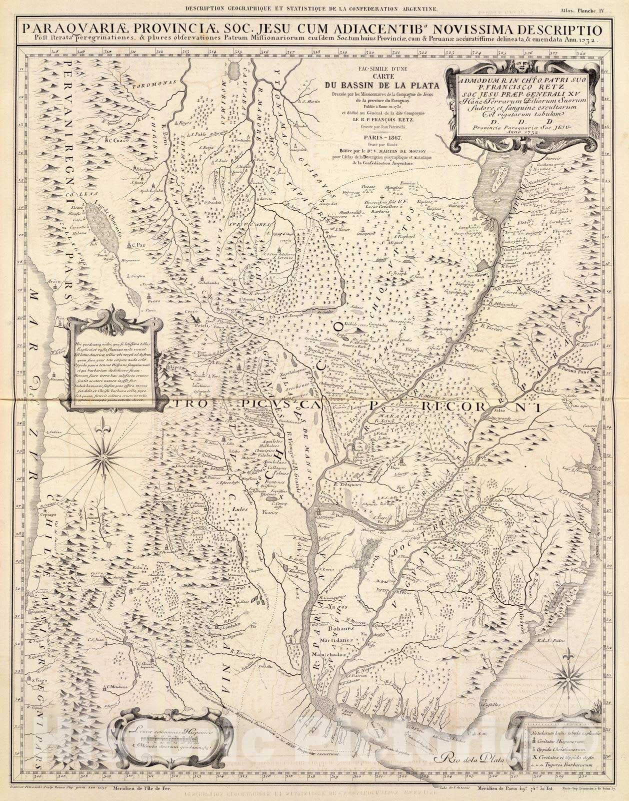 Historic Map : National Atlas - 1873 Paraquariae Provinciae. - Vintage Wall Art