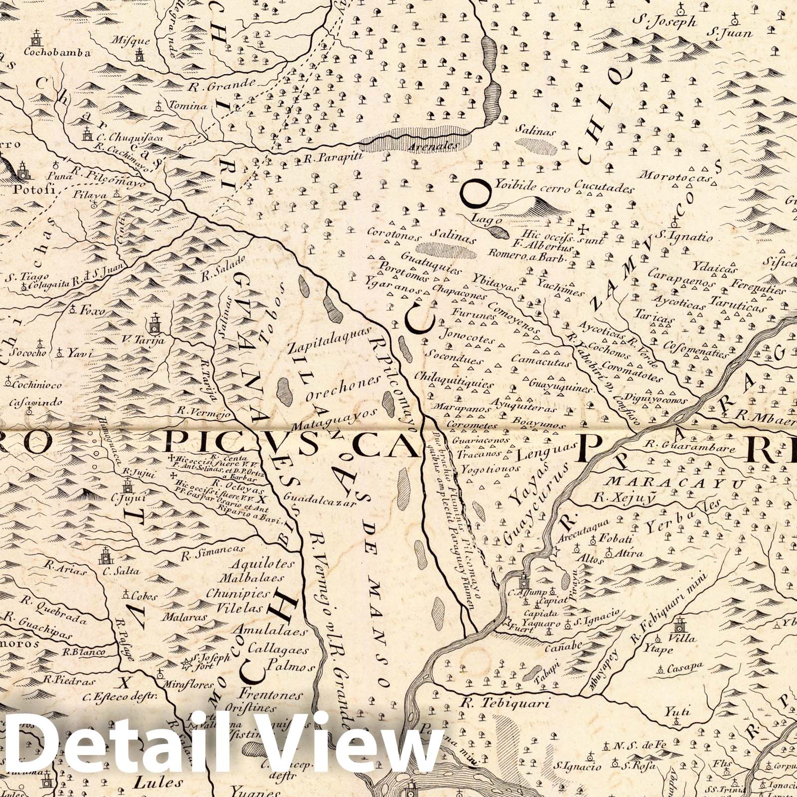Paraguay and La Plata Basin 1873 Historical Map Print