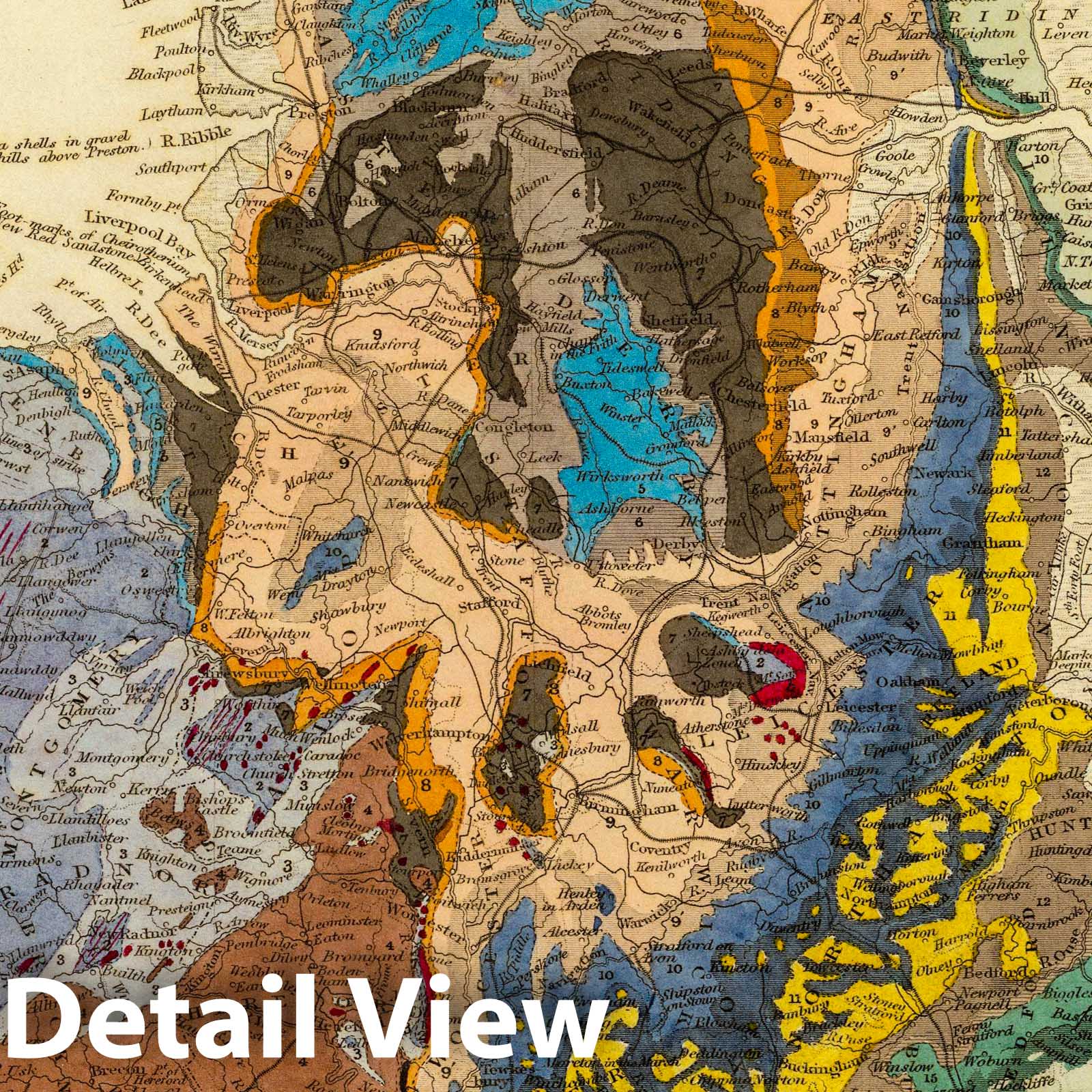 England and Wales - Geological Map, 1843 - Historical Map Print
