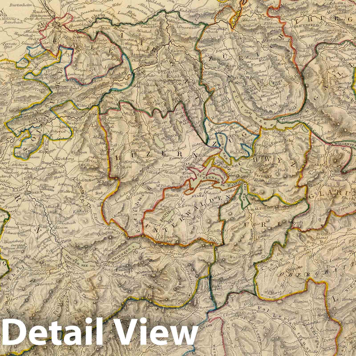 Switzerland - Geologic Map, 1831 - Historical Map Print