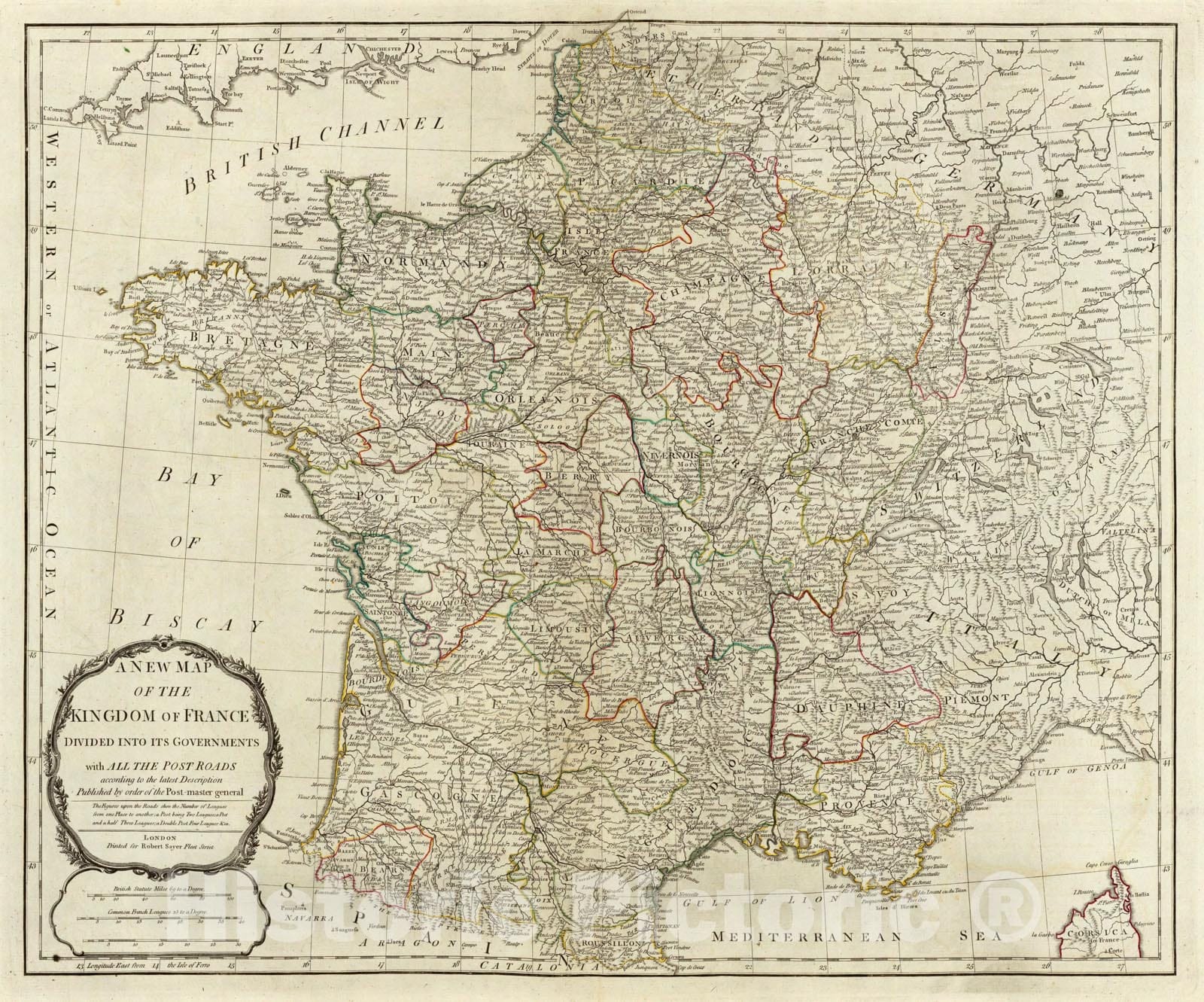 Historic Map - 1790 The Kingdom of France. - Vintage Wall Art