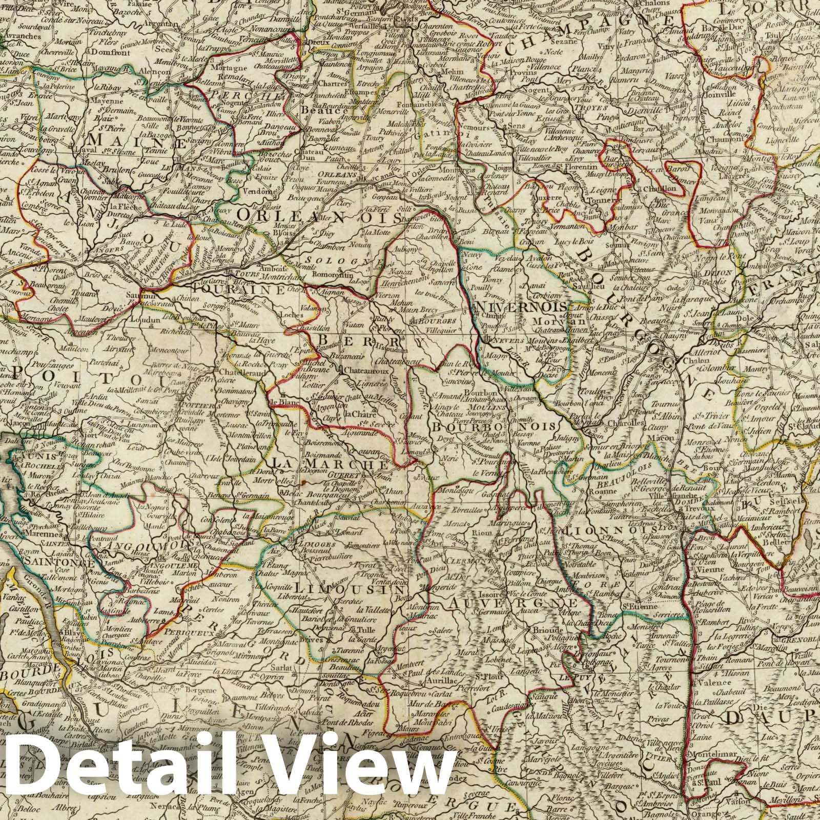 France - Road Map, 1790 - Historical Map Print