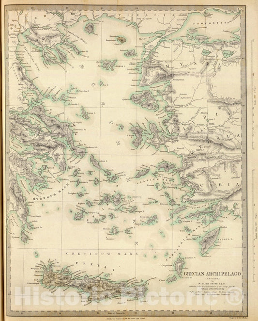 Historic Map : 1843 Grecian Archipelago (Ancient) : Vintage Wall Art