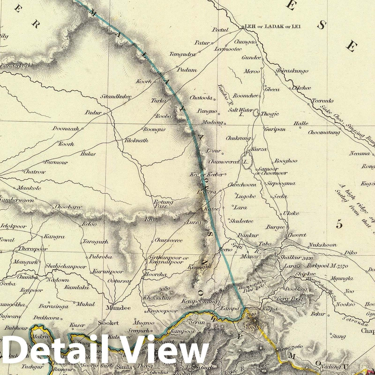 Ladakh, Kashmir, Punjab, and Surroundings - Geologic Map, 1834