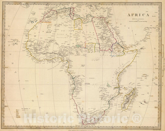 Historic Map : 1839 Africa : Vintage Wall Art