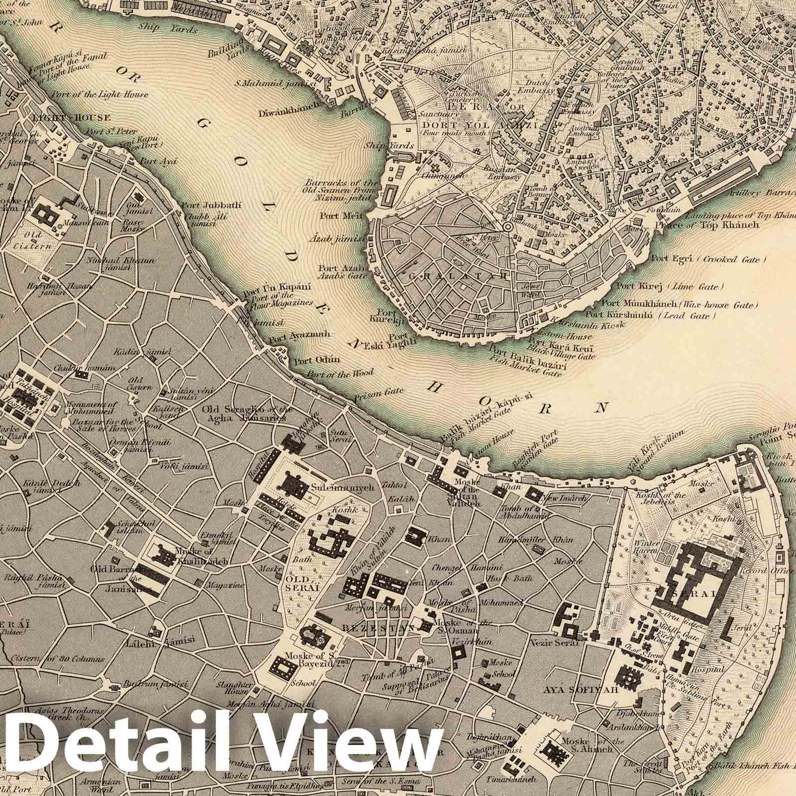 Istanbul - Geologic Map, 1840 - Historical City Plan Print