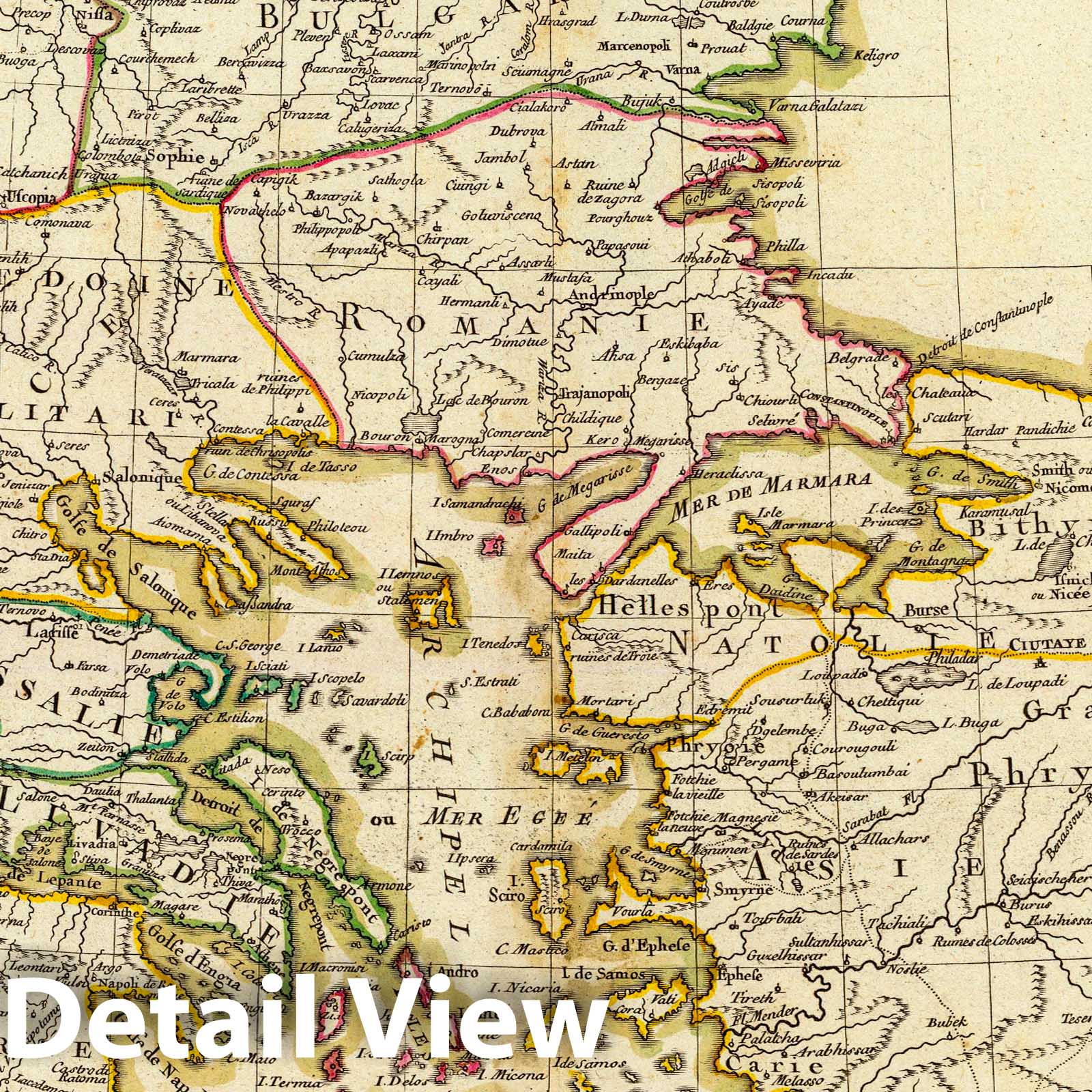 Turkey in Europe and Asia - Boundary Map, 1780 - Historical Map Print