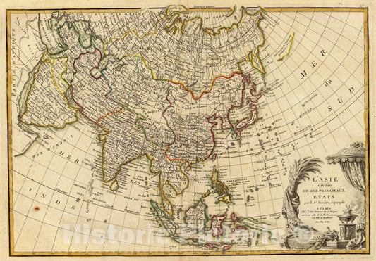 Historic Map : 1780 L'Asie. - Vintage Wall Art
