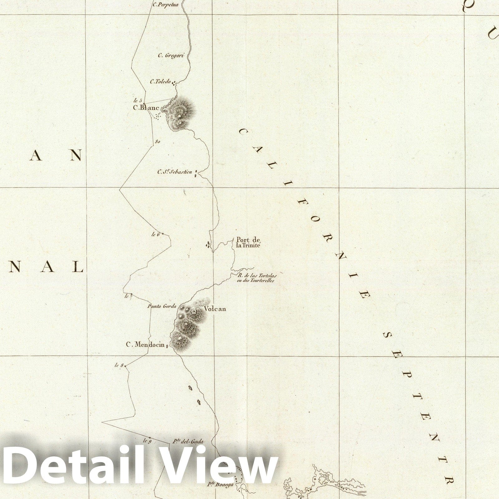 Northwestern Coast of America, Northern California to Monterey Bay - 1797 Nautical Map Print