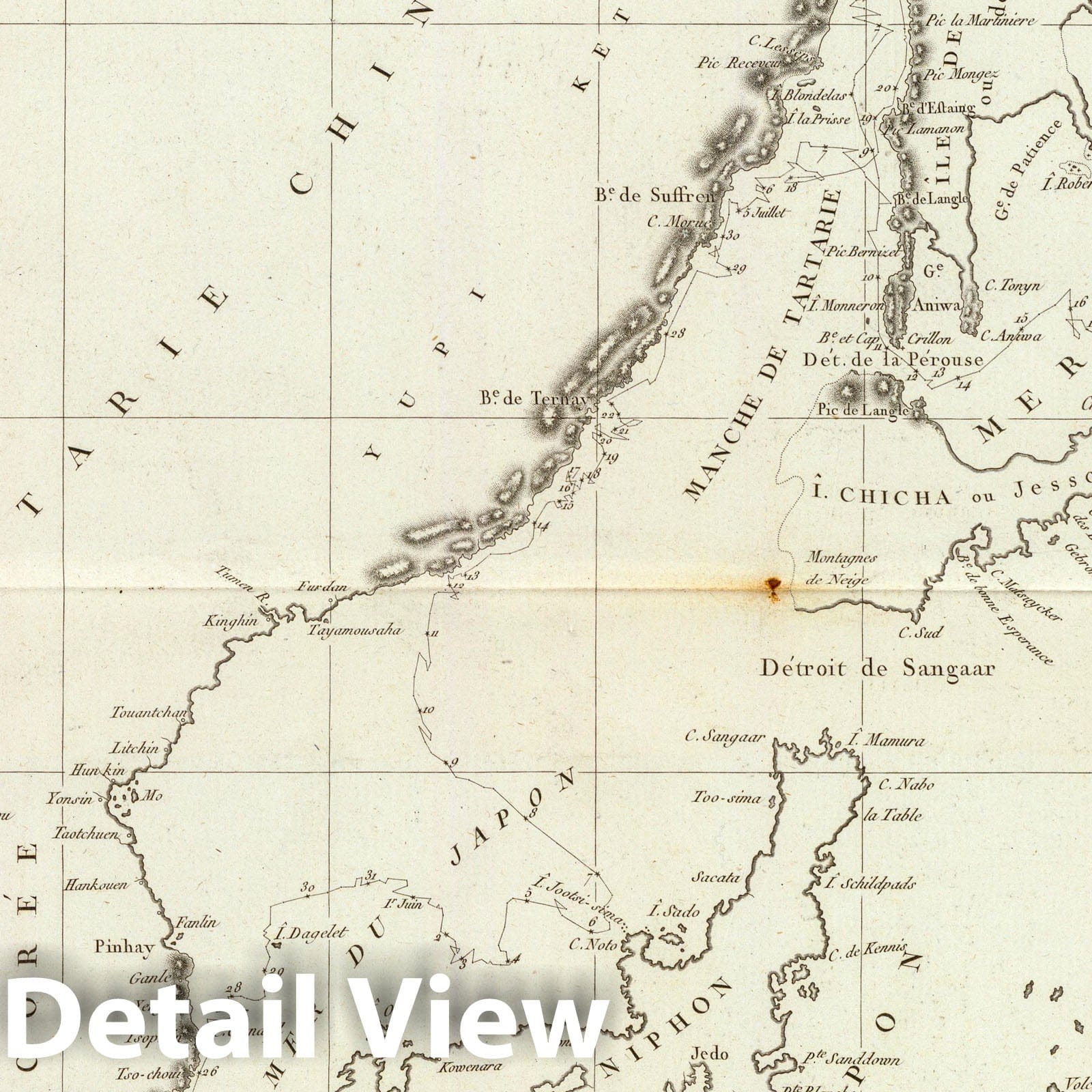 China, Russia, and East Asia - La Perouse Voyage, 1797 - Historical Nautical Map Print