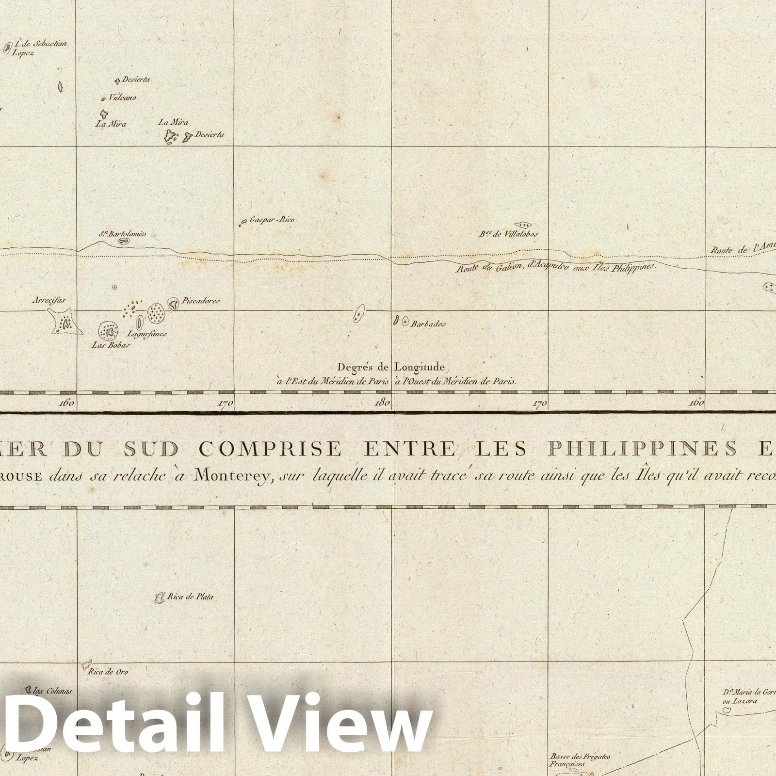 Philippine Islands to California - Nautical Chart, 1797 - Historical Map Print