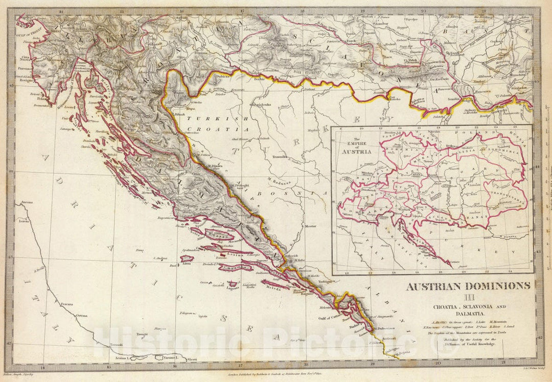 Historic Map : 1832 Austrian Dominions III. - Vintage Wall Art