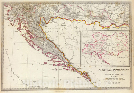 Historic Map : 1832 Austrian Dominions III. - Vintage Wall Art