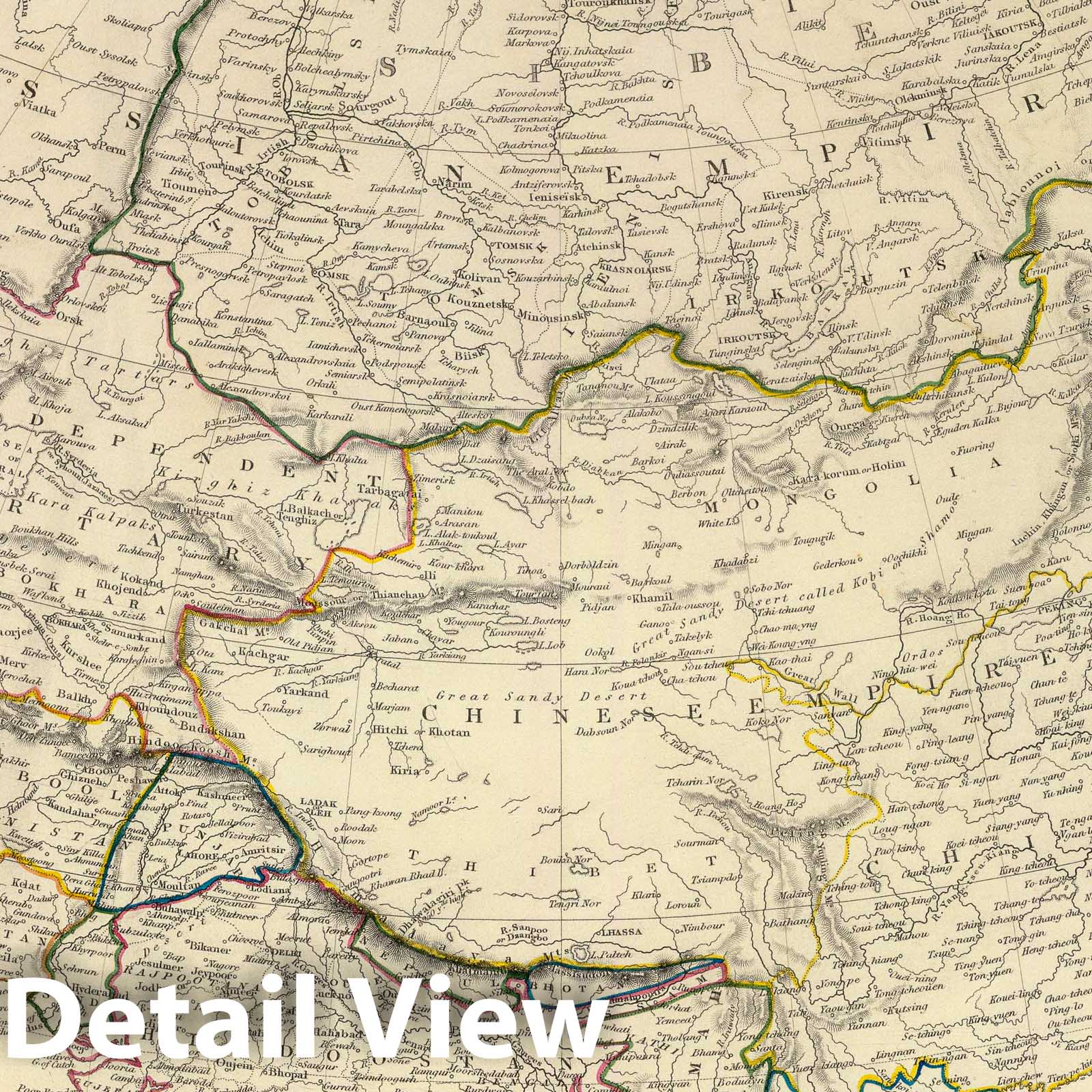 Asia - Geologic Map, 1840 - Historical Map Print