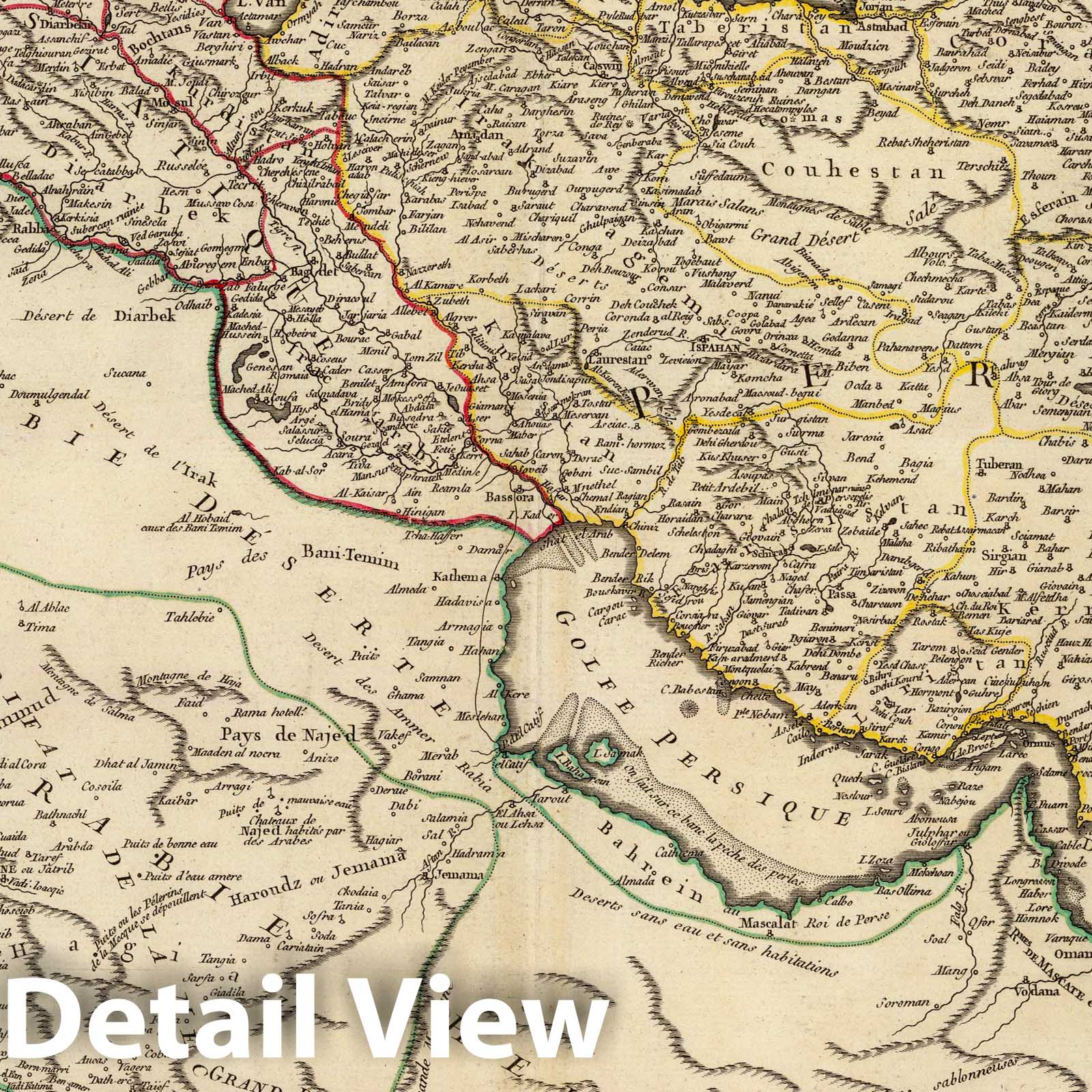 Persia, Afghanistan, Uzbekistan, Arabia, Egypt - Postal Map, 1753