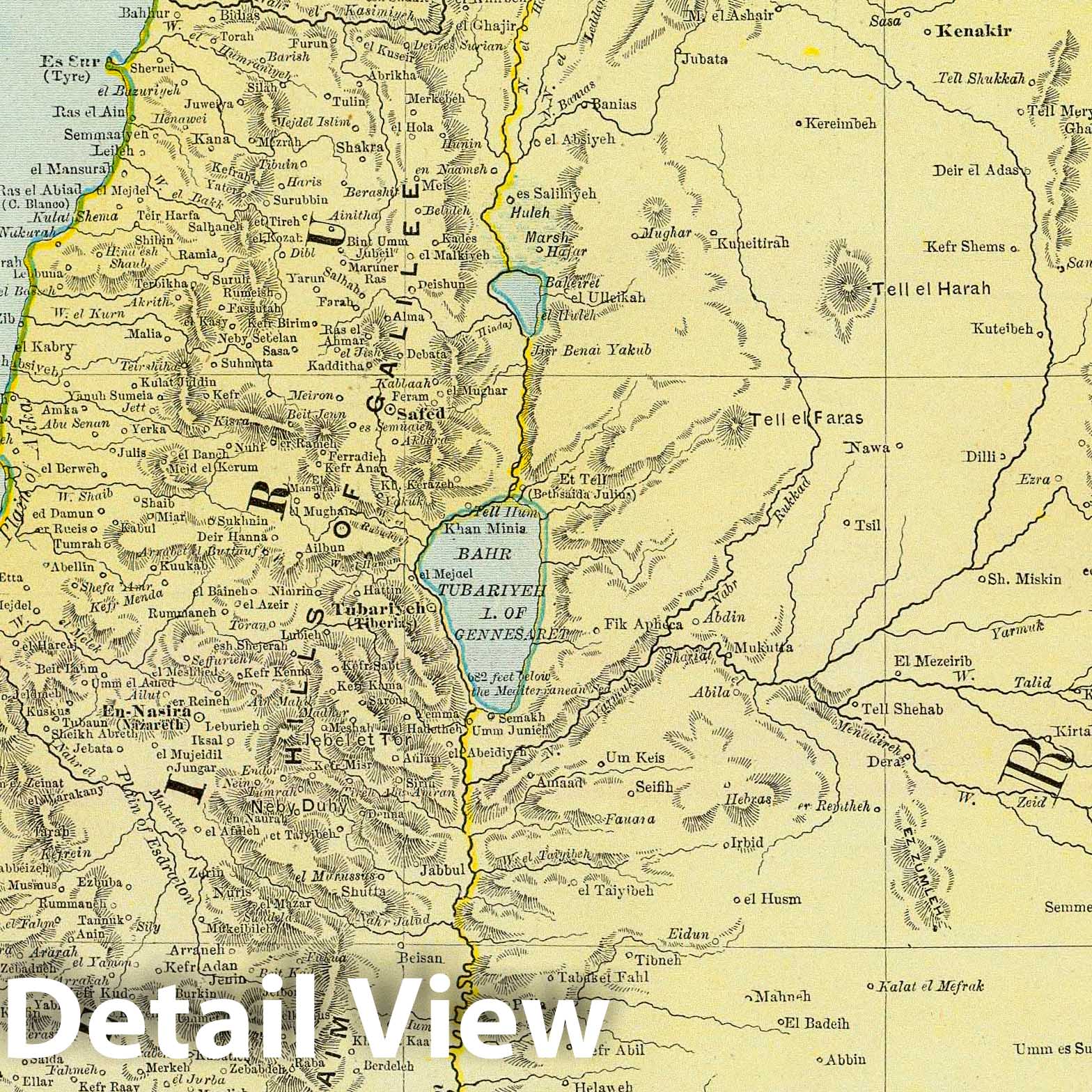 Palestine and Jerusalem, 1897 - Historical Map Print