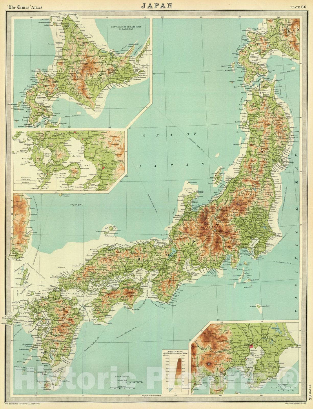 Historic Map : 1922 Japan. - Vintage Wall Art