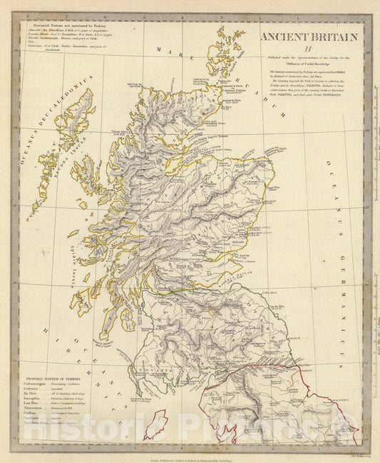 Historic Map : 1834 Ancient Britain II : Vintage Wall Art