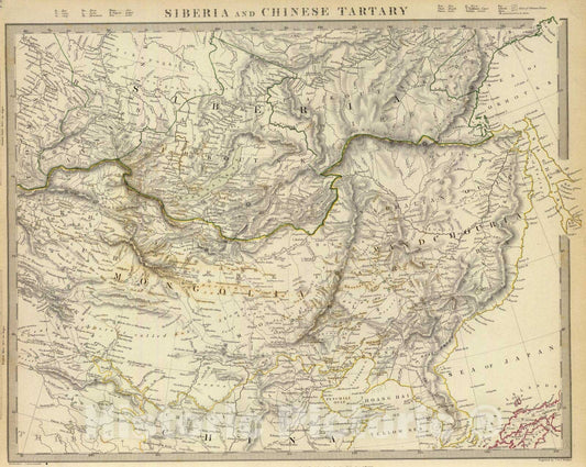 Historic Map : 1838 Siberia and Chinese Tartary : Vintage Wall Art