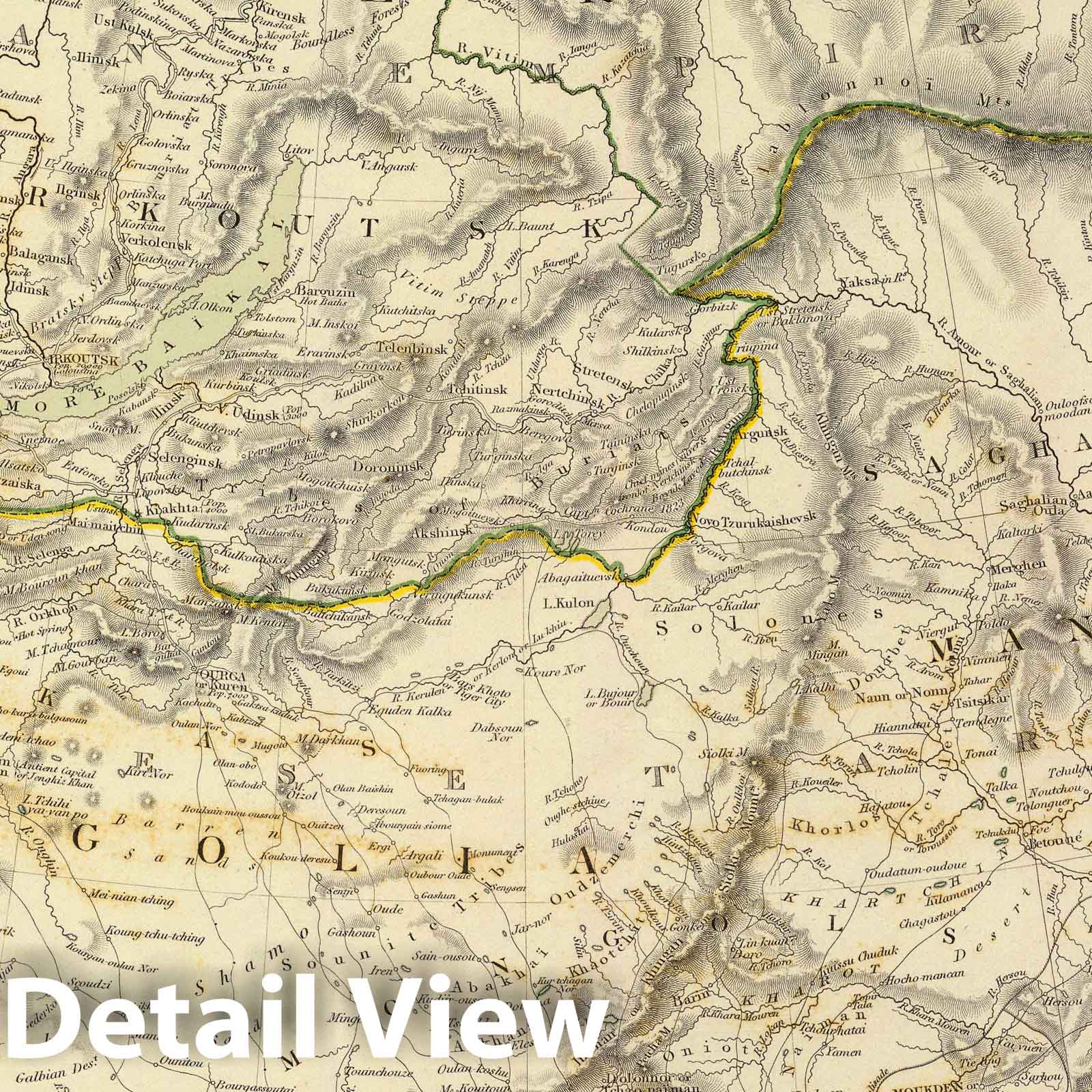 Historic Map : 1838 Siberia, Chinese Tartary. - Vintage Wall Art