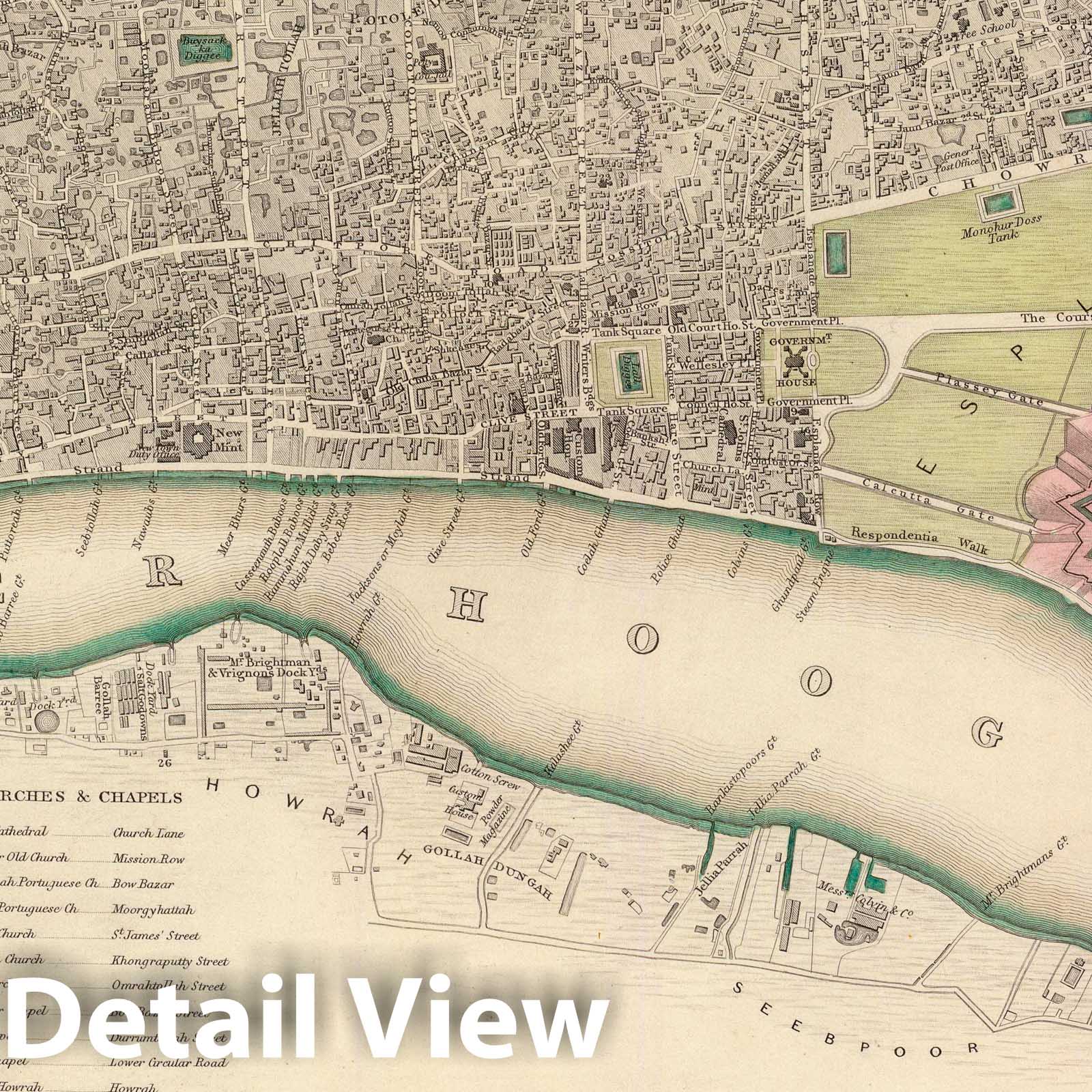 Calcutta, India - Geologic Map, 1842 - Historical Map Print