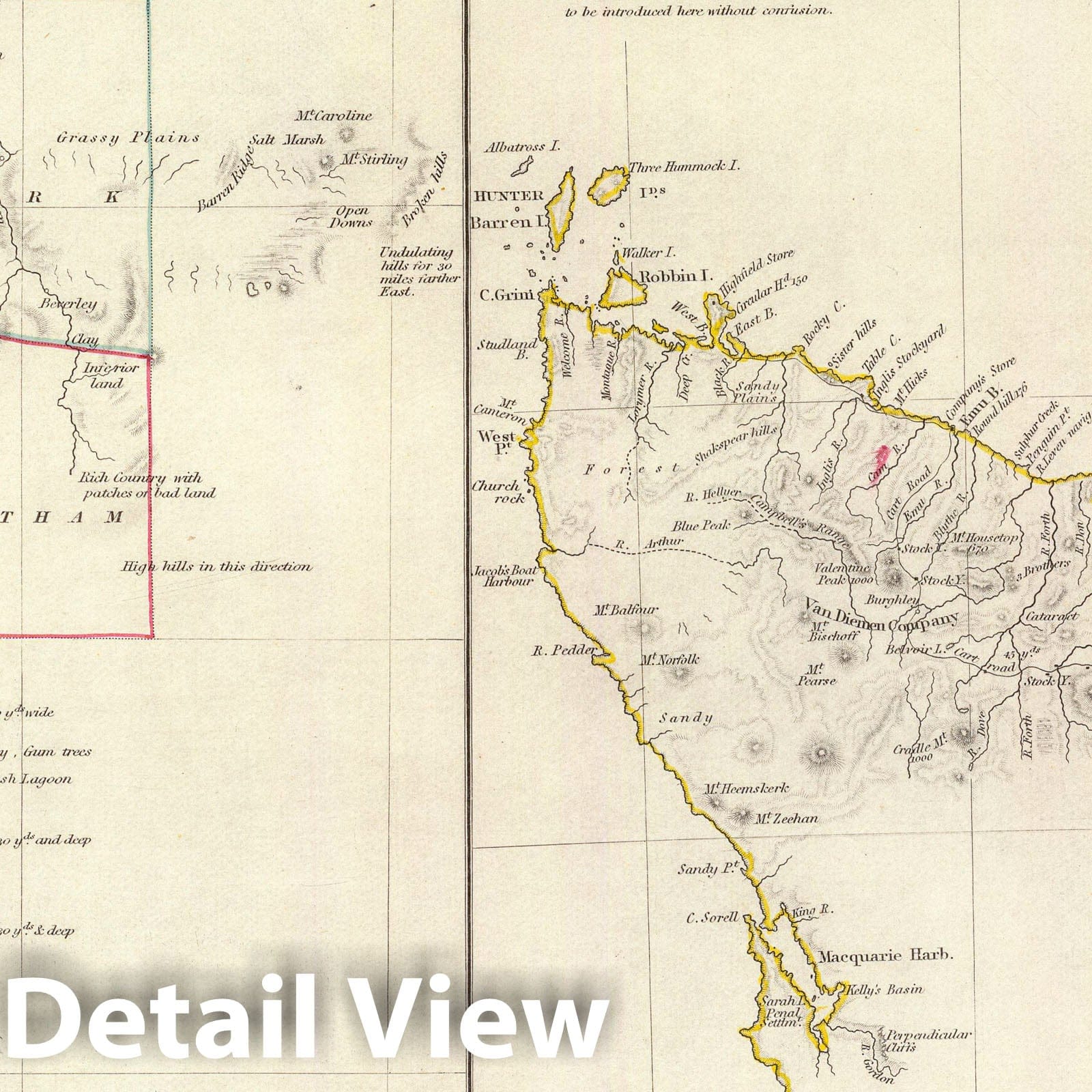 Western Australia and Tasmania - Geologic Map, 1833
