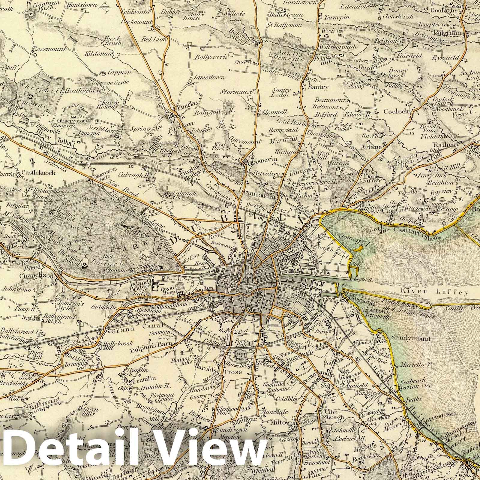 Dublin and Environs, Ireland - Geologic Map, 1837