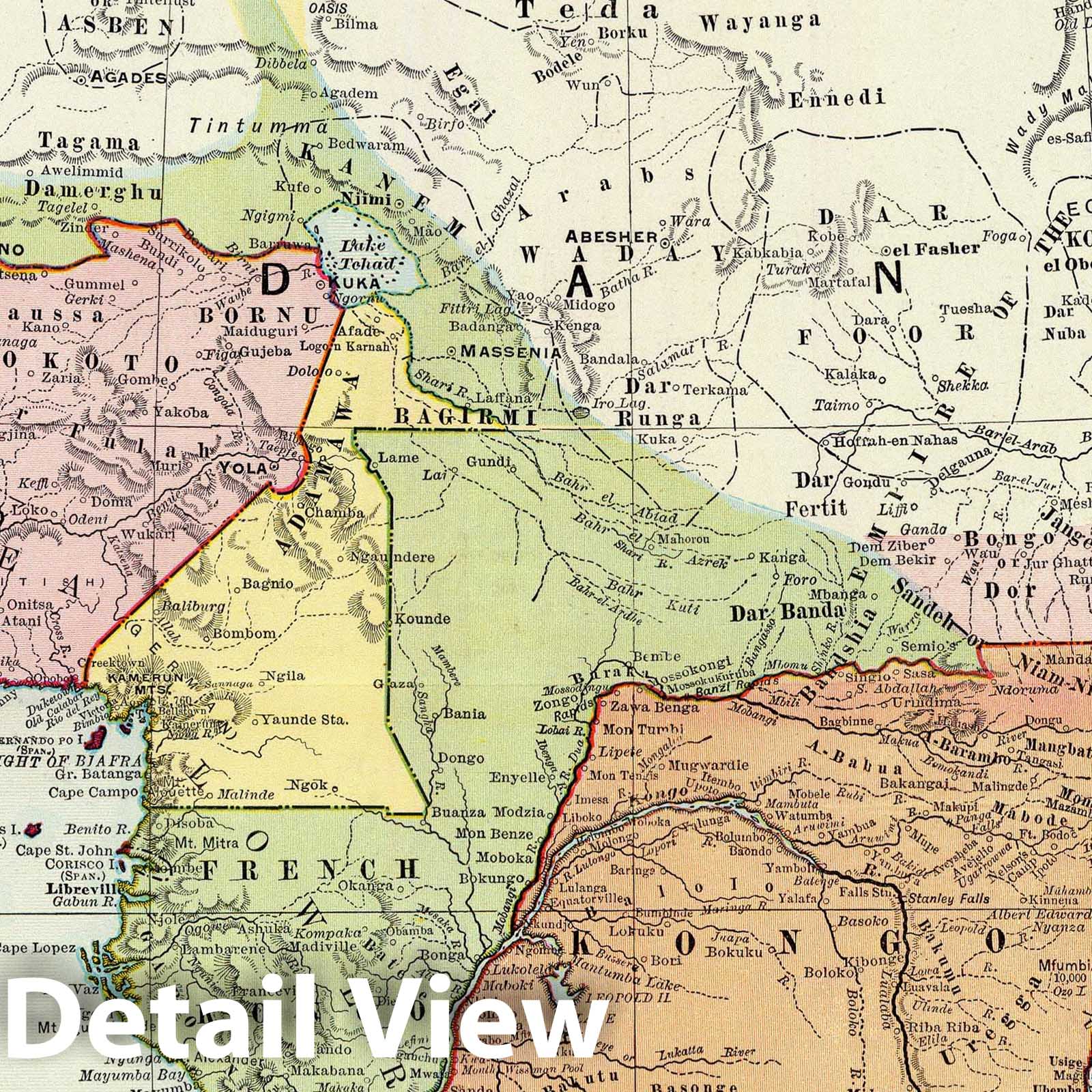Africa with Suez Canal Inset, 1897 - Historical Map Print