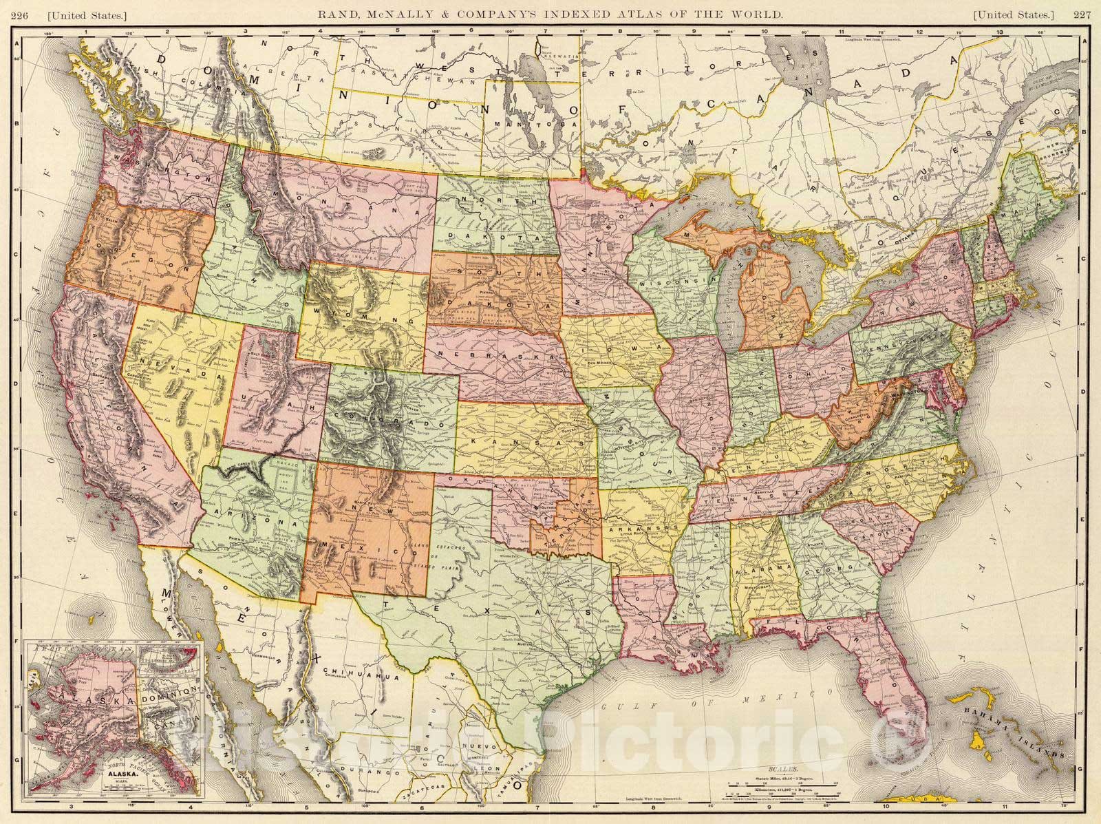 Historic Map : 1897 United States. - Vintage Wall Art