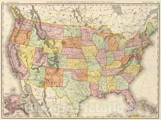 Historic Map : 1897 United States. - Vintage Wall Art
