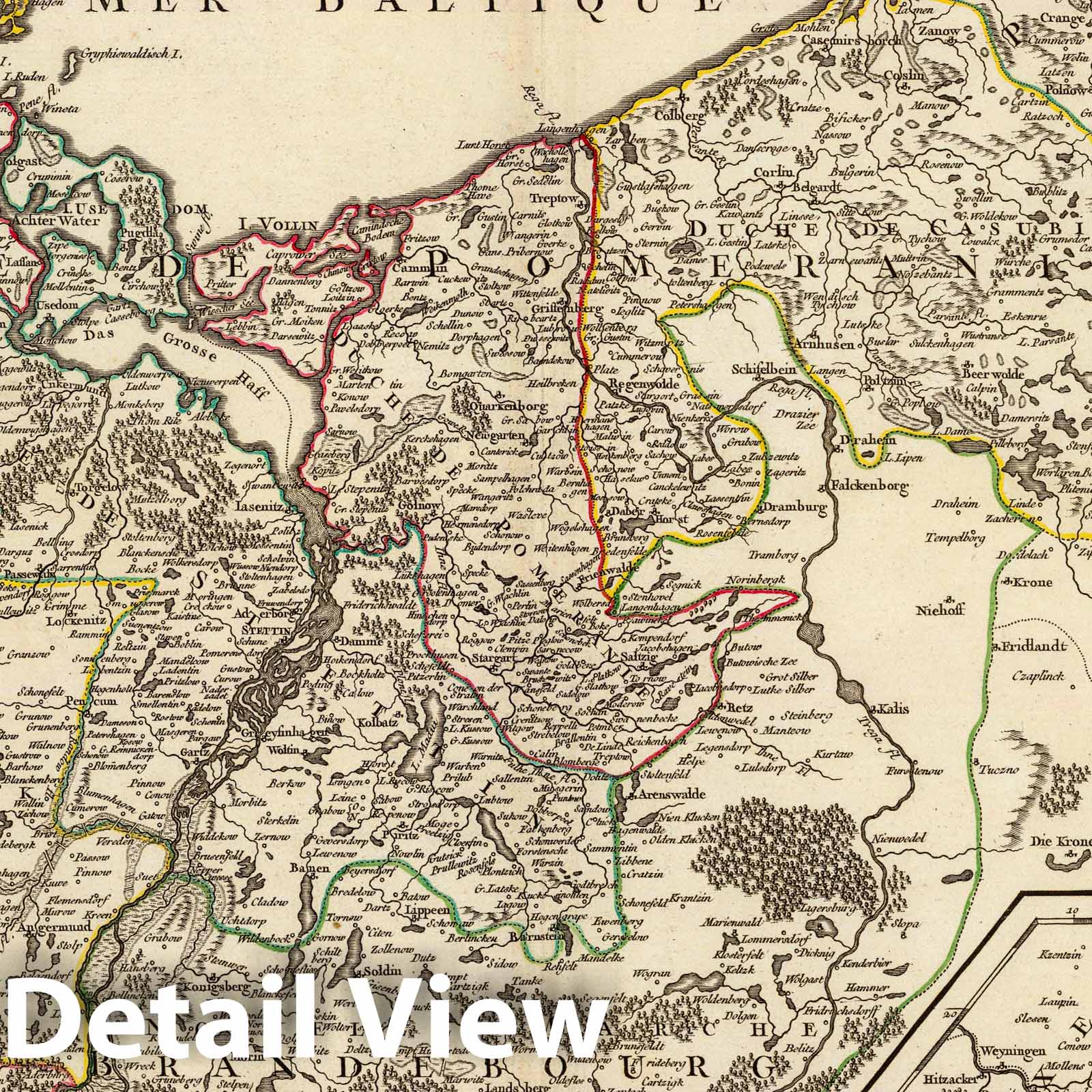 Upper Saxony, Pomerania, and Brandenburg - Postal Map, 1751