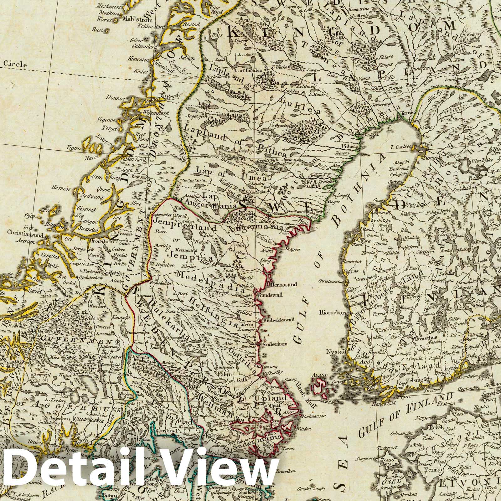 Sweden, Denmark, Norway and Northern Europe, 1790 - Historical Map Print