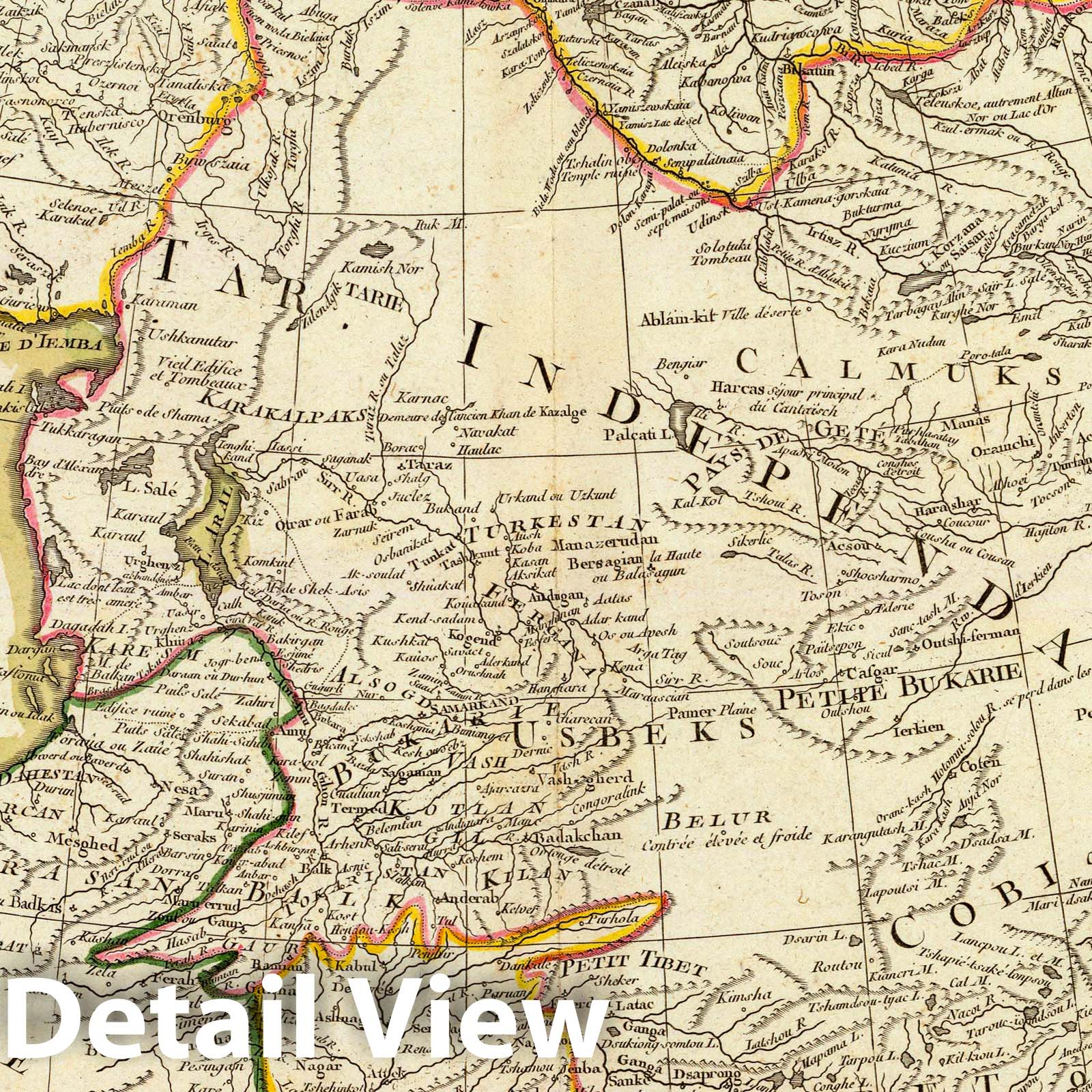 Independent Tartary, Kazakhstan and Uzbekistan - Boundary Map, 1791