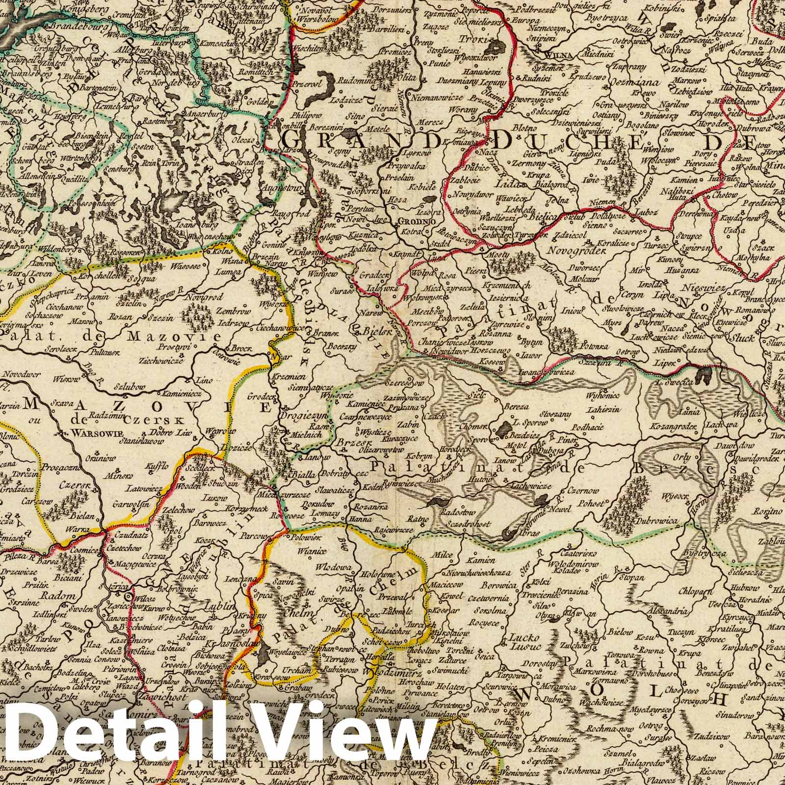 Poland - Postal Map, 1752 - Historical Map Reproduction