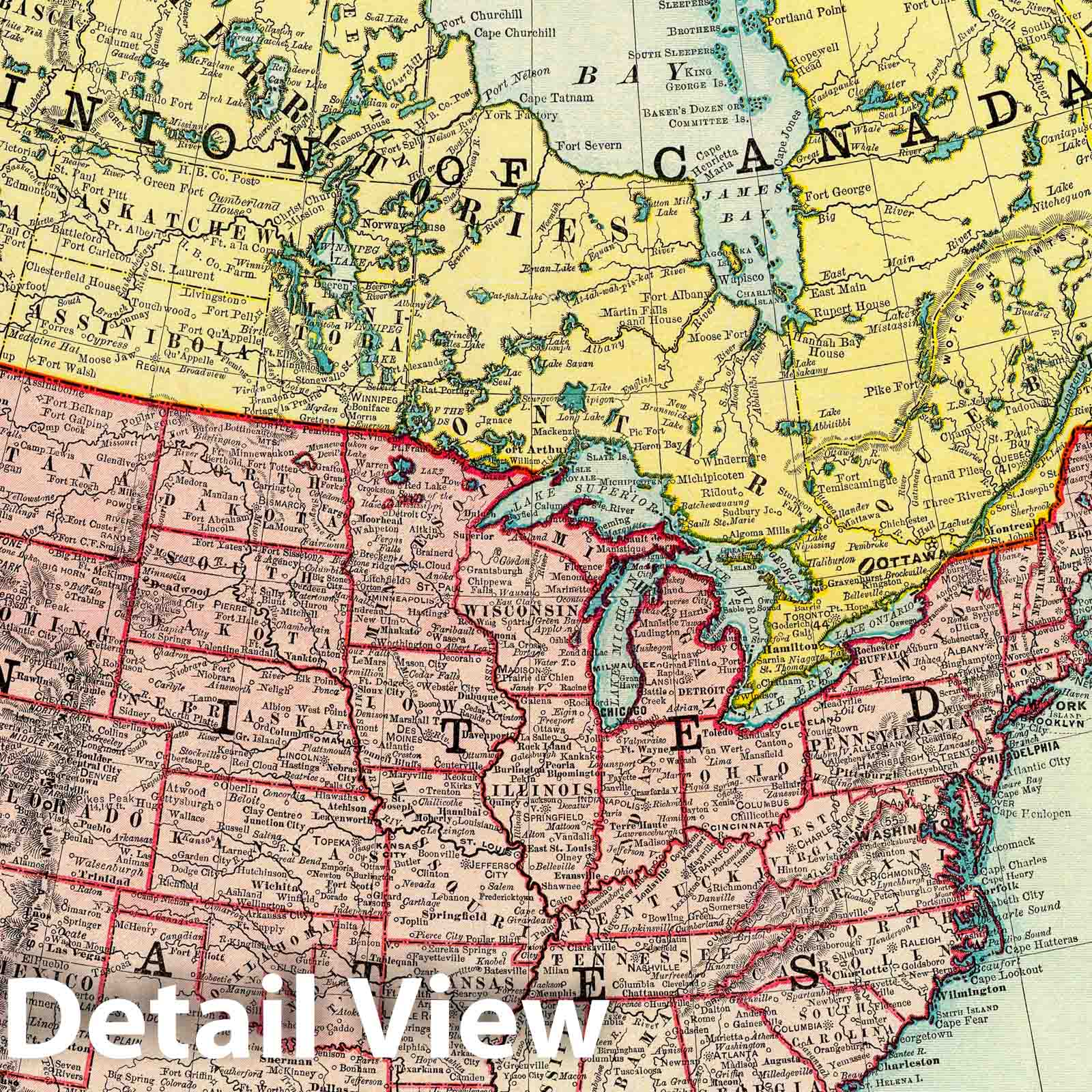 North America 1897 Historical Map Print - Rand McNally Atlas