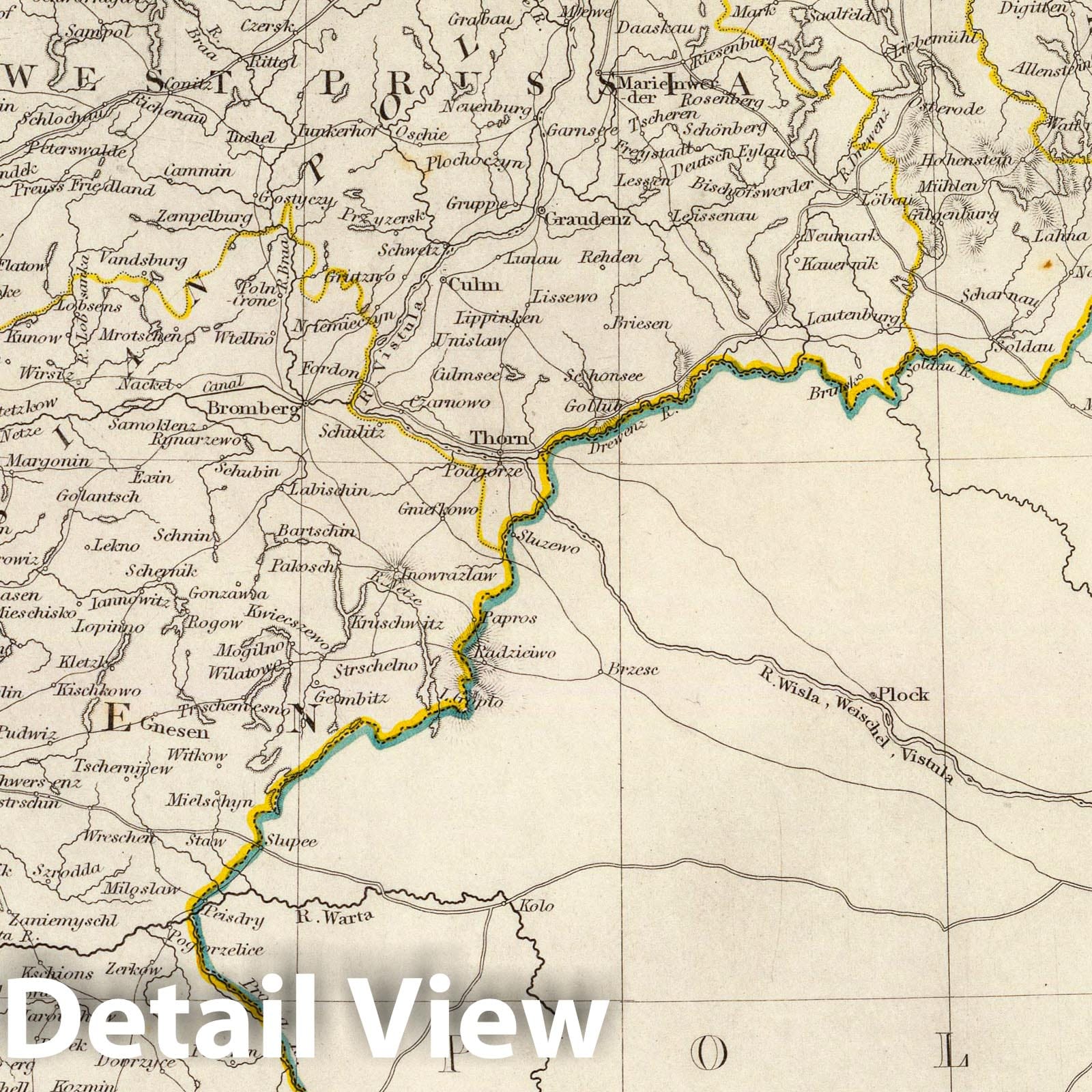 Eastern Prussia and Prussian States - Historical Map Print, 1832